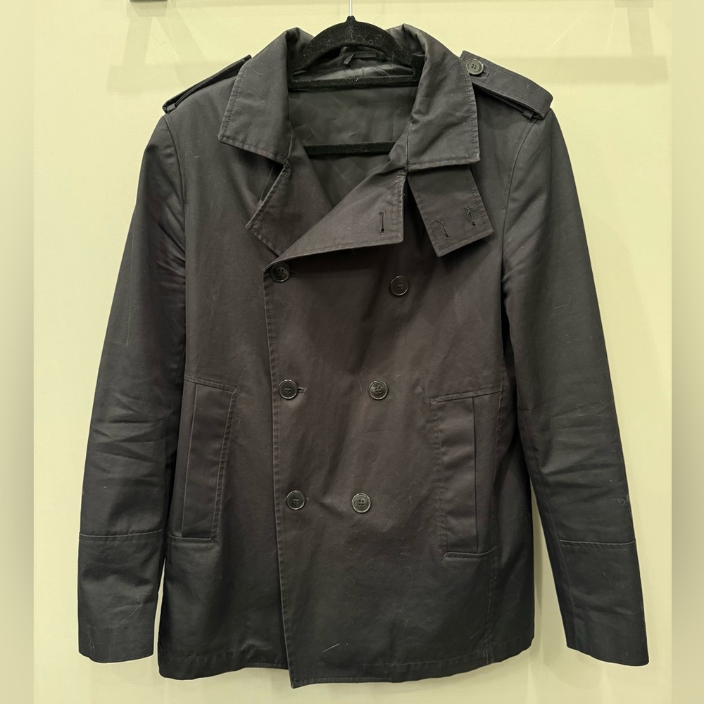 Versace black jacket trench coat size L